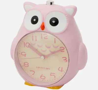 Klok met alarm - Voor kinderen - Uil - Roos – kavel bij GSD Auctions, Zoeterwoude