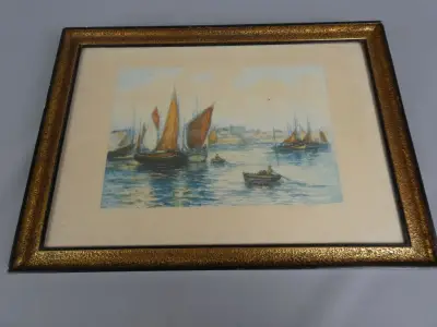 Maritieme Kleurets in Sierlijke Lijst – kavel bij De Kringwinkel, Diest