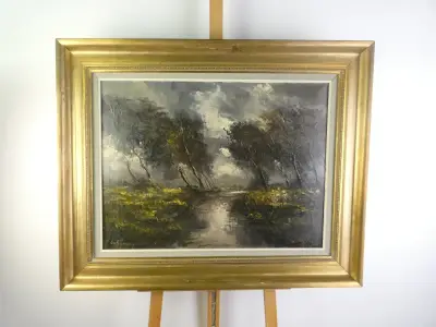 Vintage olieverfschilderij van de kunstenaar Emile Lammers – kavel bij De Kringwinkel, Heverlee
