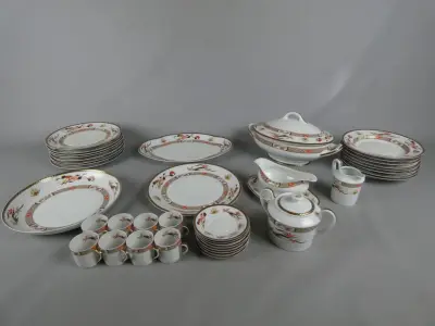 Klassiek porseleinen servies Limoges voor 8 personen – kavel bij De Kringwinkel, Diest