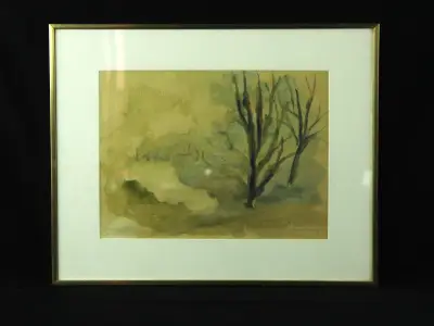 Karel Roelants (1921–1999) aquarel 1987 "Mist" – kavel bij De Kringwinkel, Antwerpen