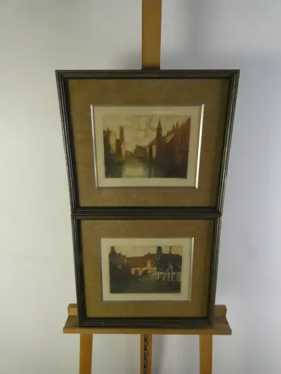 Paar vintage kleuretsen van historisch Brugge - Alfred Van Neste – kavel bij De Kringwinkel, Heverlee