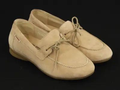 Mobils poederroze lederen damesmocassins in suedelook – kavel bij De Kringwinkel, Antwerpen