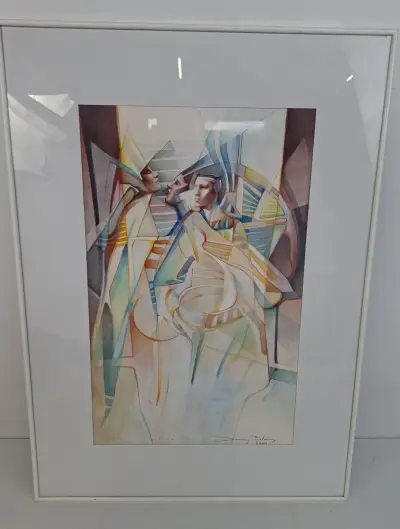 Ingelijst Origineel Werk van Danny Bloes (1953) – Gesigneerd & Gedateerd (1999) – kavel bij De Kringwinkel, Waardamme