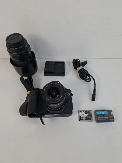 Canon EOS 40D Spiegelreflexcamera Set – Inclusief 2 USM Lenzen, Accu, Lader & 2GB CF-kaart! – kavel bij De Kringwinkel, Waardamme
