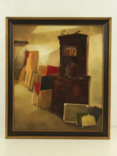 Ludo Mariman (1946–2026) – Het schildersatelier – 1977 – kavel bij De Kringwinkel, Antwerpen