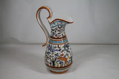 Vintage handbeschilderde karaf – kavel bij De Kringwinkel, Brecht
