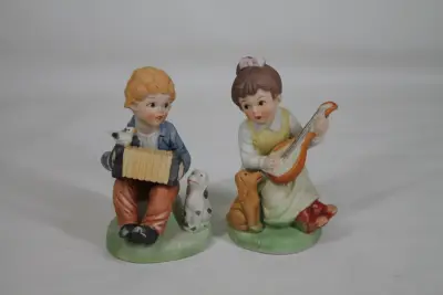 Vintage porseleinen muzikantenbeeldjes - Hummel-stijl – kavel bij De Kringwinkel, Brecht