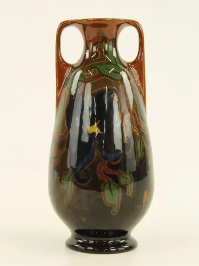 Zenith Gouda – Art Nouveau glansplateel vaasje – kavel bij De Kringwinkel, Antwerpen