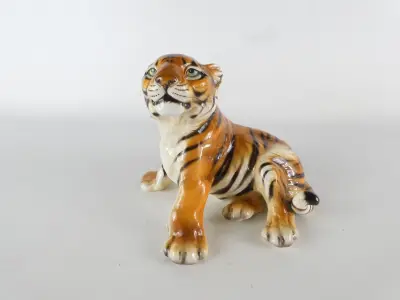 Vintage Italiaanse keramische tijgerwelp, door Ronzan – kavel bij De Kringwinkel, Heverlee