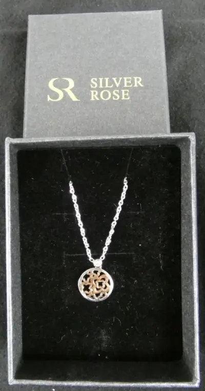 Zilveren Silver Rose Ketting met Bloemmotief – kavel bij De Kringwinkel, Diest