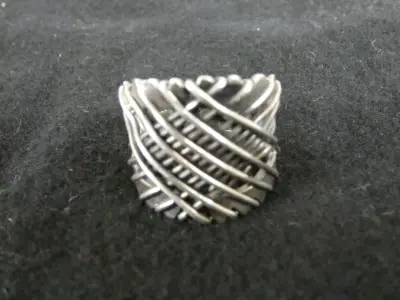 Gevlochten Zilveren Ring – kavel bij De Kringwinkel, Diest