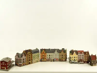 Modelhuizen / stadshuizen (o.a. Faller, Kibri, Vollmer, Pola) – kavel bij De Kringwinkel, Antwerpen