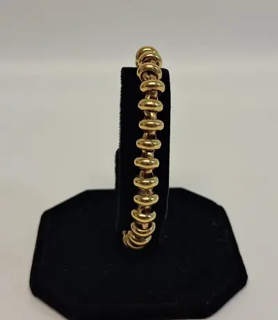 Goudenkleurig rondelle-armband – kavel bij De Kringwinkel, Aalst