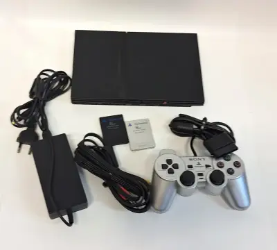 Sony PlayStation 2 console met controller en geheugenkaarten – kavel bij De Kringwinkel, Aalst