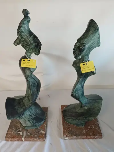Set van 2 kunstwerken van Enca Caen (Enzo Carels) – kavel bij De Kringwinkel, Oudenaarde