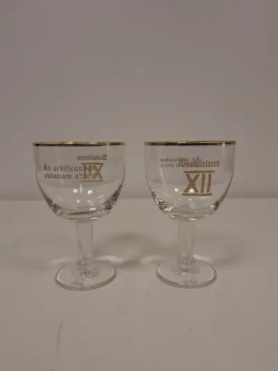 Twee officiële Westvleteren XII proefglaasjes – kavel bij De Kringwinkel, Ronse