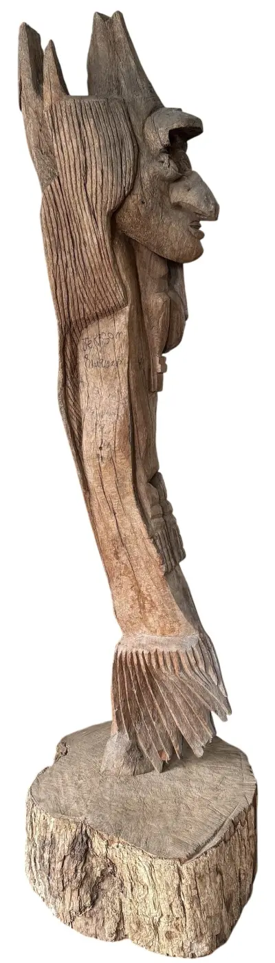 Houtsculptuur, Jackson Hlungwani, "Eve"– gestileerde figuur, Zuid-Afrika, 20e eeuw – kavel bij Veilinghuis Klinkhamer, Groningen