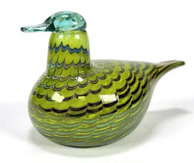 Glazen vogel, ontwerp Oiva Toikka voor Iittala - wintertaling, Finland, eind 20e eeuw – kavel bij Veilinghuis Klinkhamer, Groningen
