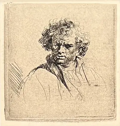 Heliogravure, Rembrandt van Rijn - "Man met scheeven mond", ca. 1890/1895 – kavel bij Veilinghuis Klinkhamer, Groningen