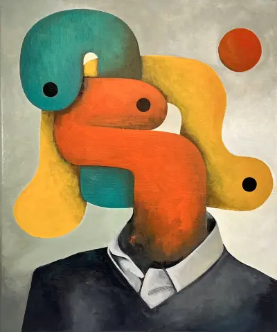 Olieverfschilderij, Anthony Squizzato - "Prise de têtes"', 2022 – kavel bij Veilinghuis Klinkhamer, Groningen