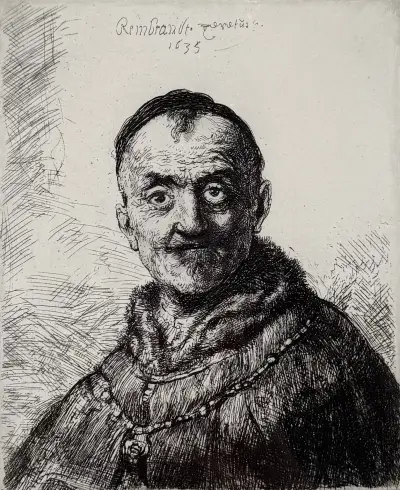 Ets, Rembrandt van Rijn – "De eerste 'oosterse' kop", postume druk – kavel bij Veilinghuis Klinkhamer, Groningen