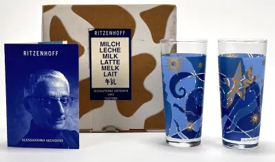 Melkglazen, Alessandro Mendini voor Ritzenhoff - "Via Lattea", ontwerp 1992 – kavel bij Veilinghuis Klinkhamer, Groningen
