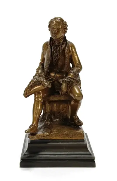 Bronzen beeld van zittende man, 19e eeuw – kavel bij Veilinghuis Klinkhamer, Groningen