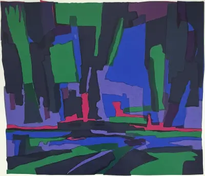 Zeefdruk, Frank Rosen - "Elfstedentocht", 1991 – kavel bij Veilinghuis Klinkhamer, Groningen