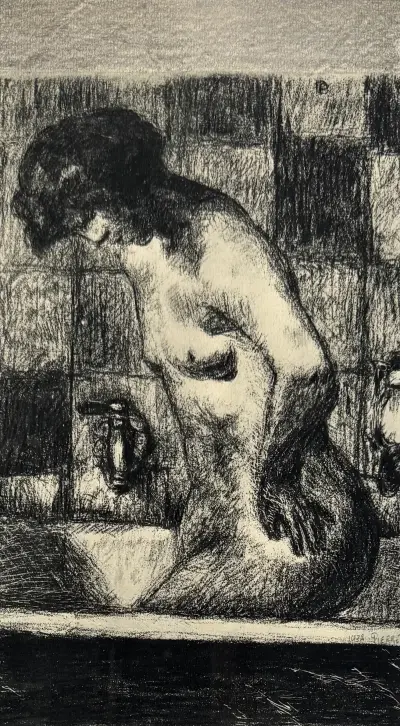 Litho, Pierre Bonnard – vrouwelijk naakt in bad, 1932 – kavel bij Veilinghuis Klinkhamer, Groningen