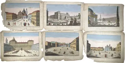 Handgekleurde opticaprenten, Daumont - Rome, Brescia, Turijn en Parma, ca. 1760–1780 – kavel bij Veilinghuis Klinkhamer, Groningen