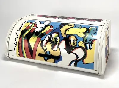 Broodtrommel, ontwerp Herman Brood voor Brabantia, 1992-1993 – kavel bij Veilinghuis Klinkhamer, Groningen