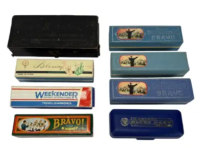 Harmonica's in originele doosjes, Hohner - diverse modellen, Duitsland, 20e eeuw – kavel bij Veilinghuis Klinkhamer, Groningen