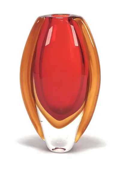 Glazen vaas - sommerso, Italië, ca. 1960 – kavel bij Veilinghuis Klinkhamer, Groningen