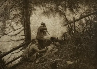 Heliogravure, Wilhelm Gause - "Kaiser Franz Joseph bei der Jagd", 1890 – kavel bij Veilinghuis Klinkhamer, Groningen