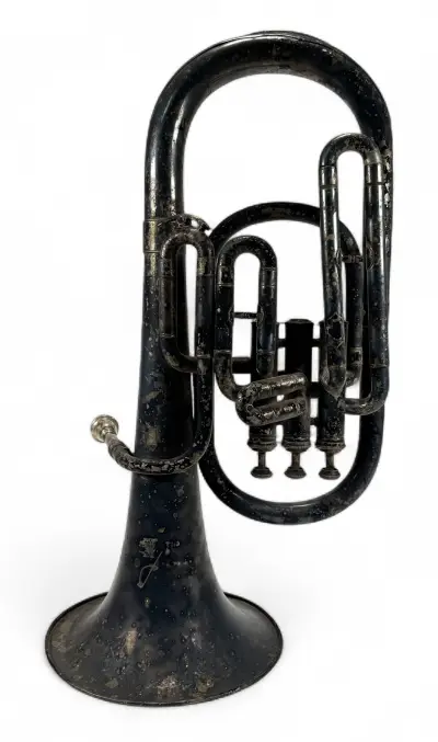 Messing tenorhoorn, Lark - model M4061, met drie ventielen, tweede helft 20e eeuw – kavel bij Veilinghuis Klinkhamer, Groningen