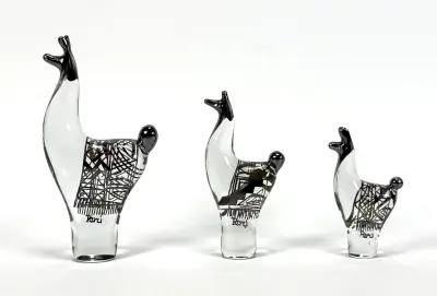 Glazen alpaca's - Peru, 21e eeuw – kavel bij Veilinghuis Klinkhamer, Groningen