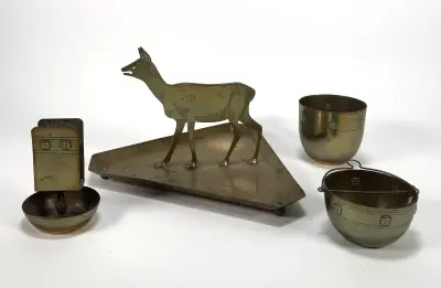 Convoluut Art Deco messing, eerste helft 20e eeuw – kavel bij Veilinghuis Klinkhamer, Groningen