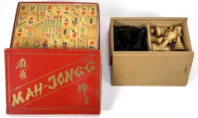 Mahjong en schaakstukken, 20e eeuw – kavel bij Veilinghuis Klinkhamer, Groningen