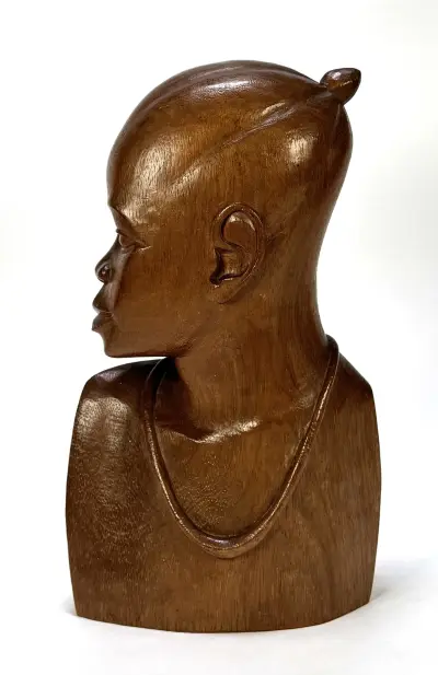 Houten buste, Makay Ncoma-Alexis – Nvuzi Matadi, Congo 1966 – kavel bij Veilinghuis Klinkhamer, Groningen