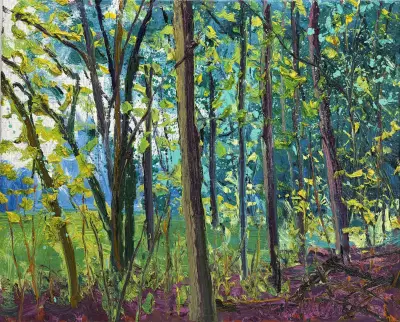 Acrylschilderij, Gertjan Scholte-Albers – Onderdendamsterbosje, 2009 – kavel bij Veilinghuis Klinkhamer, Groningen