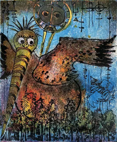 Staaldruk, Jan van der Meulen – "Vlucht van de Phenix II", 2000 – kavel bij Veilinghuis Klinkhamer, Groningen