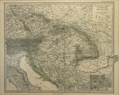 Topografische kaart, Carl Vogel – Österreichisch-Ungarische Monarchie, ca. 1885–1886 – kavel bij Veilinghuis Klinkhamer, Groningen