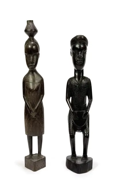 Houten beelden –Afrika, 20e eeuw – kavel bij Veilinghuis Klinkhamer, Groningen