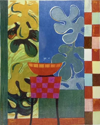 Litho, Fenneke van der Elst – "Villa Paradiso", eind 20e eeuw – kavel bij Veilinghuis Klinkhamer, Groningen