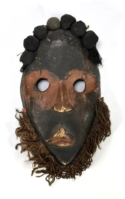 Dan-Kran masker – West-Afrika, midden 20e eeuw – kavel bij Veilinghuis Klinkhamer, Groningen