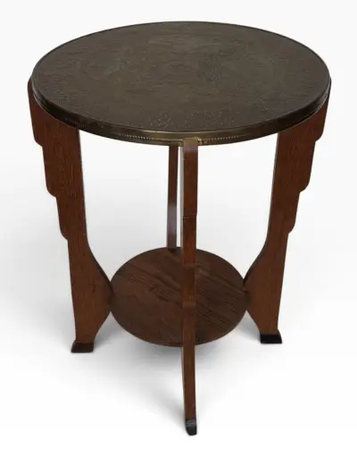 Art Deco bijzettafel met gegraveerd blad, jaren '30 – kavel bij Veilinghuis Klinkhamer, Groningen