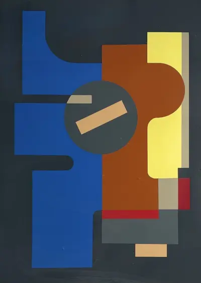 Zeefdruk, Jean Benoit - 'compositie I', 1991–1994 – kavel bij Veilinghuis Klinkhamer, Groningen