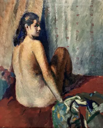 Olieverfschilderij, Jan Wiegers - vrouwelijk naakt, 1941 – kavel bij Veilinghuis Klinkhamer, Groningen