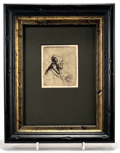 Heliogravure, Rembrandt van Rijn – "Oude man met korten baard", 1890/1895 – kavel bij Veilinghuis Klinkhamer, Groningen